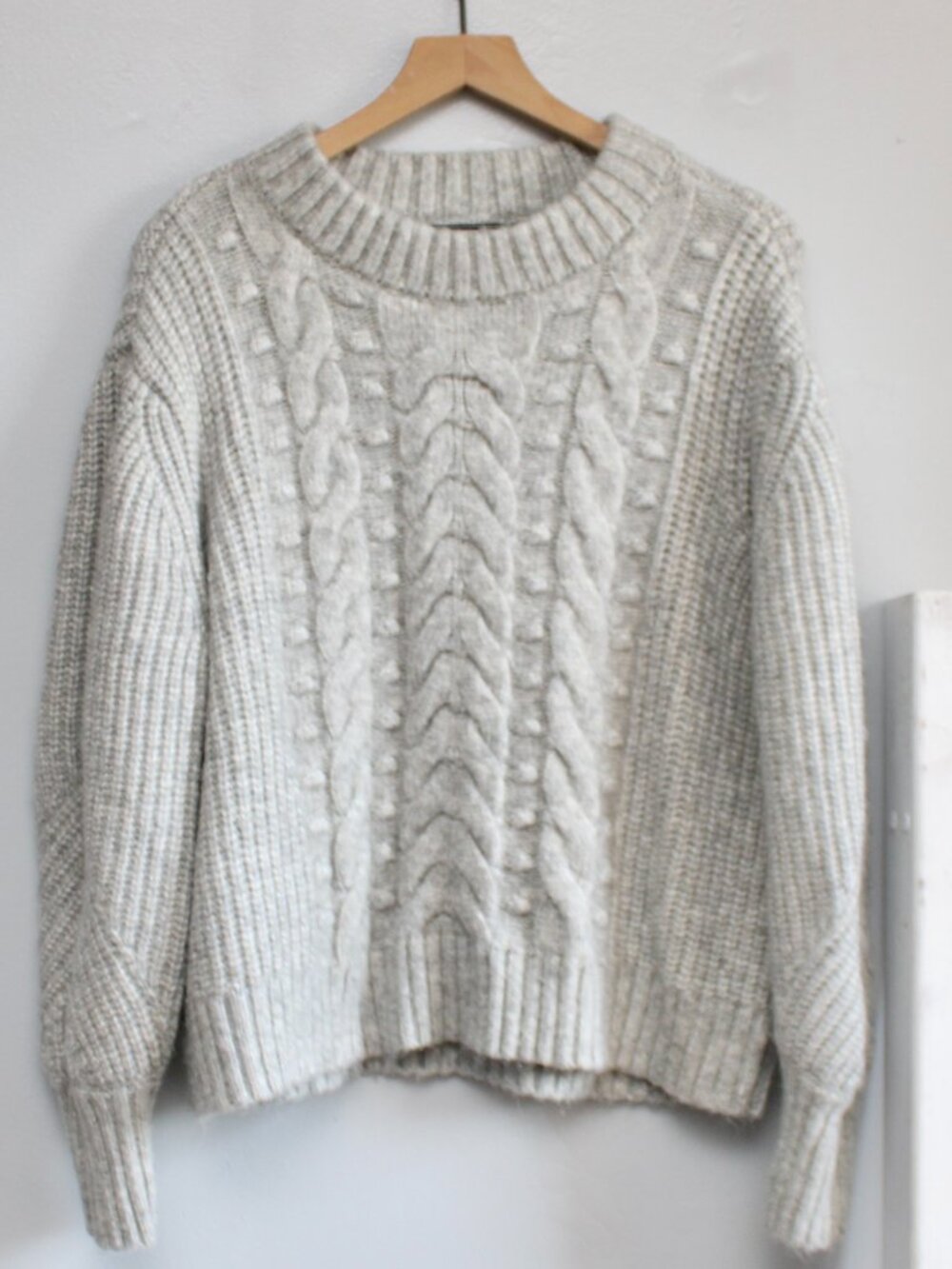 A New Day Target Mock-Neck Cable-Knit Popcorn Relax Fit Sweater Gray Size XXL